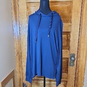 Avia Long Sleeve Dark Blue Hooded Activewear Top XL